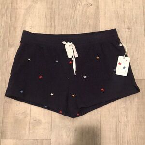 PJ Salvage Navy Embroidered Stars Lounge Shorts